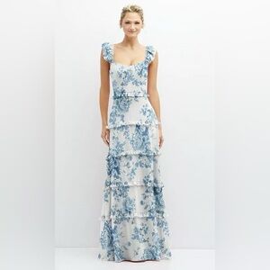 After Six Floral Blue and White Dress